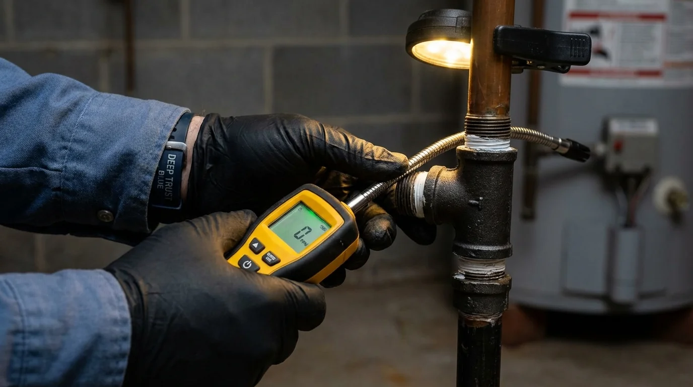 Gas leak detection with electronic sniffer by Johns Plumbing LLC in San Carlos